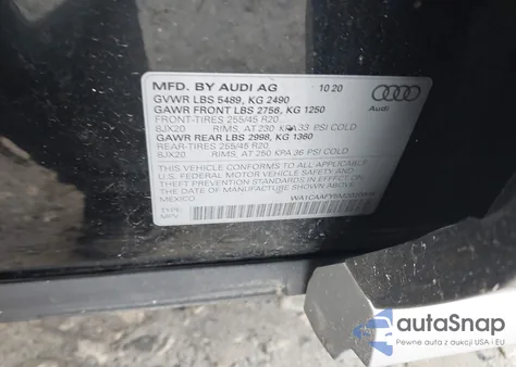 2021 Audi Q5 Prestige 45 Tfsi Quattro S Tronic from USA, damaged, VIN WA1CAAFY5M2020908